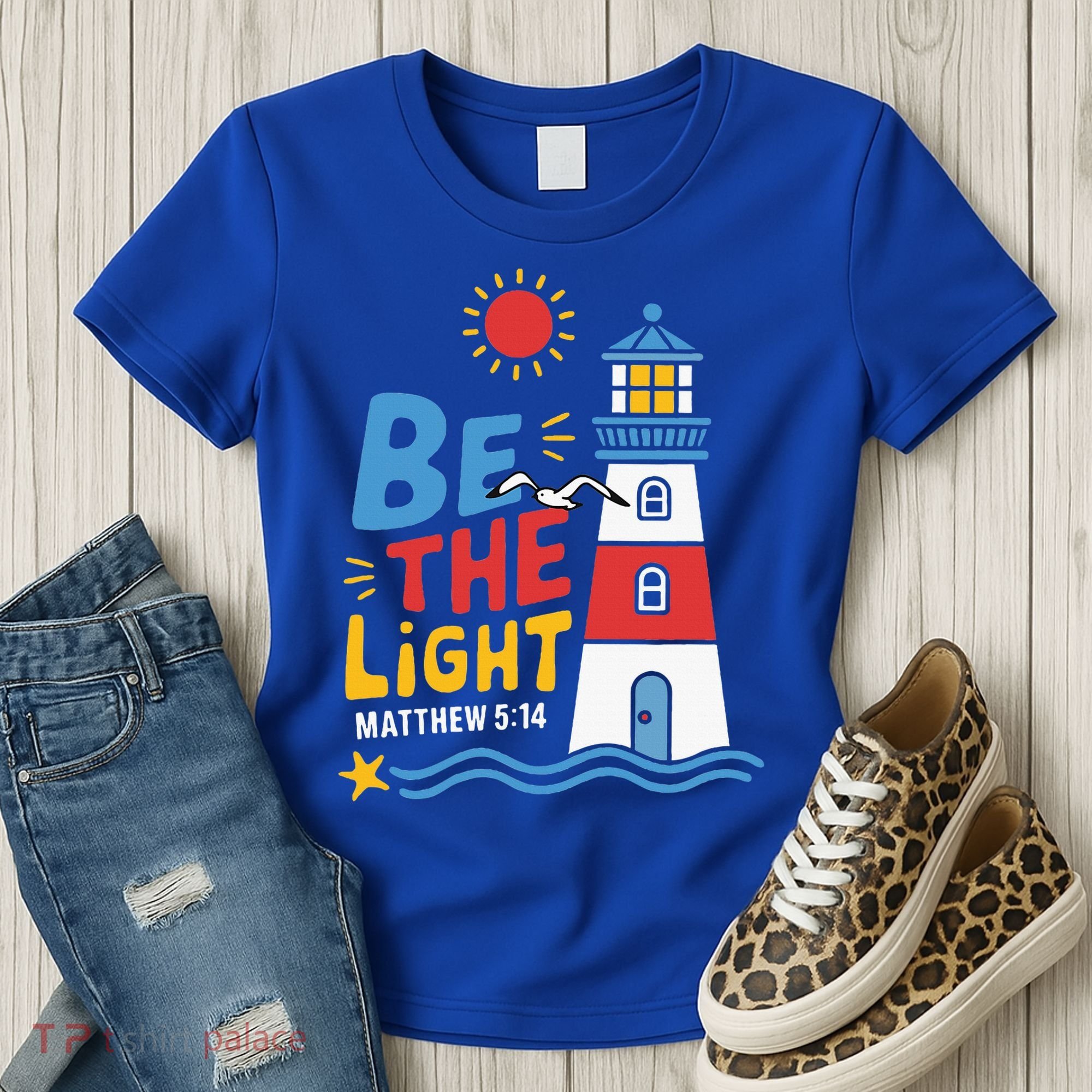 Casual Summer Lighthouse Bible verse Christian Women's T-Shirt