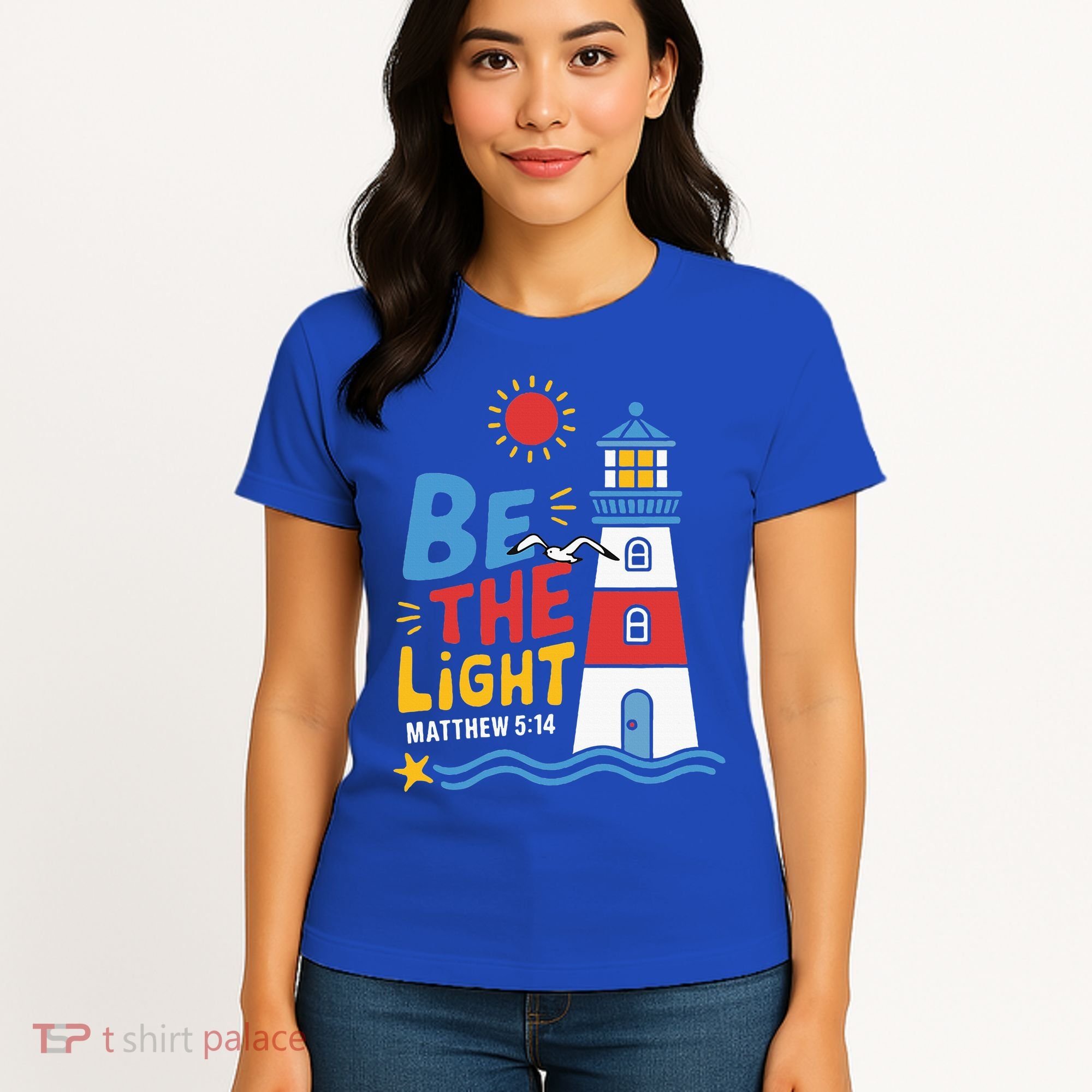 Casual Summer Lighthouse Bible verse Christian Women's T-Shirt