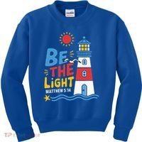 Casual Summer Lighthouse Bible verse Christian Kids Sweatshirt thumb 0