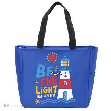 Casual Summer Lighthouse Bible verse Christian Tote Bag