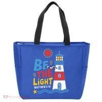 Casual Summer Lighthouse Bible verse Christian Tote Bag thumb 0