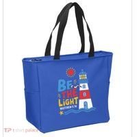 Casual Summer Lighthouse Bible verse Christian Tote Bag thumb 2