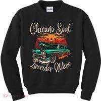 Chicano Soul Lowrider Oldies Car Clothing Low Slow Cholo Kids Sweatshirt thumb 0