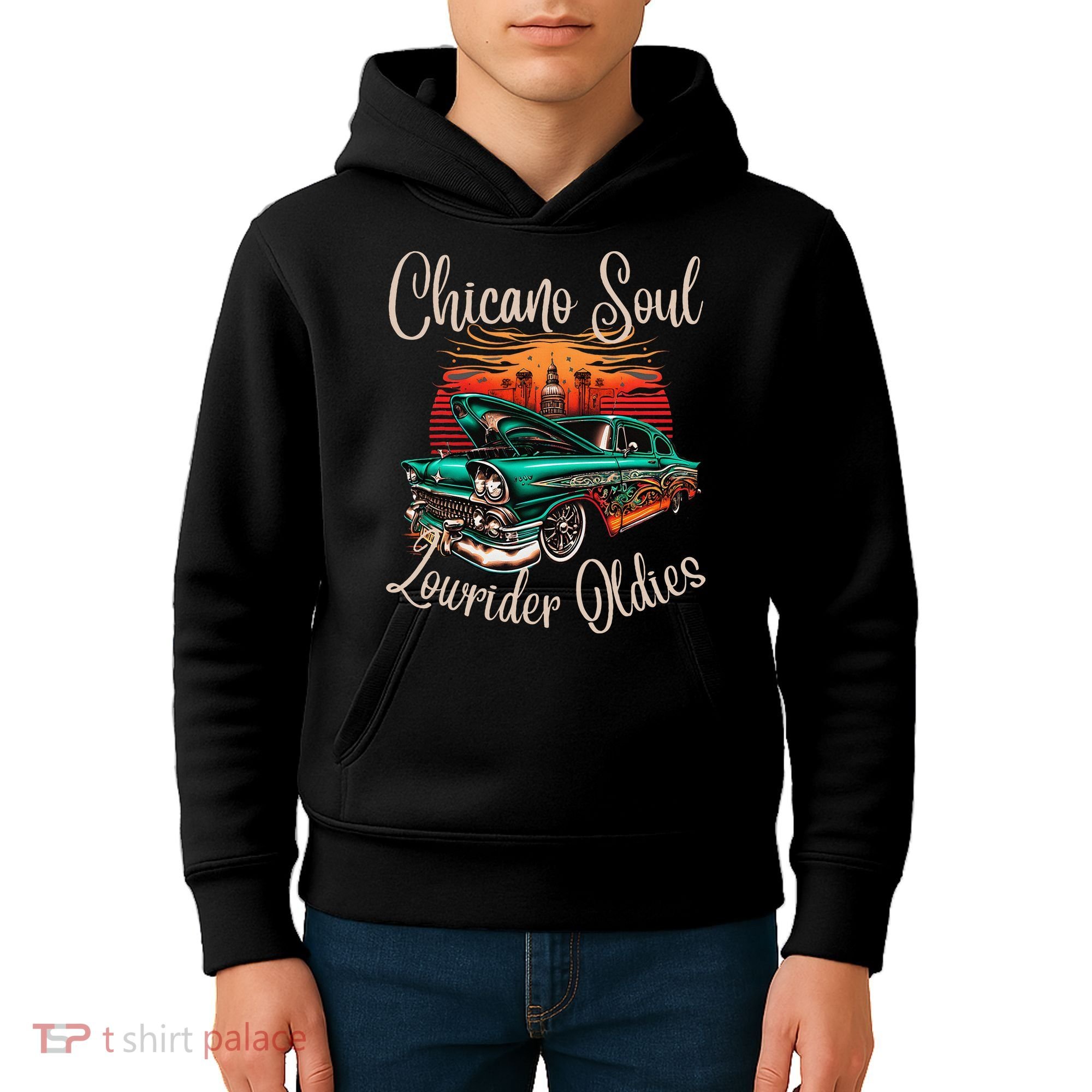 Chicano Soul Lowrider Oldies Car Clothing Low Slow Cholo Kids Hoodie