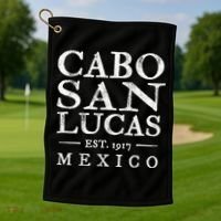Cabo San Lucas Mexico Retro Souvenir Distressed Golf Towel thumb 1