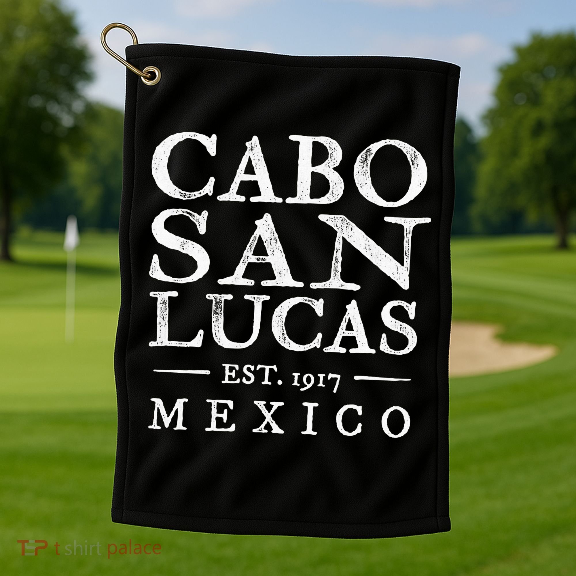 Cabo San Lucas Mexico Retro Souvenir Distressed Golf Towel
