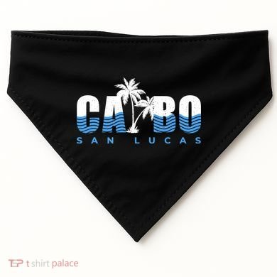 Cabo San Lucas Mexico Ocean Vibes Vintage Typography USA-Made Doggie Bandana