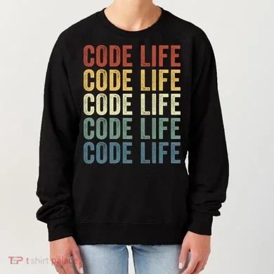 Code Sleek Life Minimalist Retro Design For Tech Enthusiasts Coding Aficionados Women's Sweatshirt