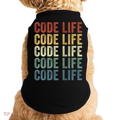 Code Sleek Life Minimalist Retro Design For Tech Enthusiasts Coding Aficionados Doggie Tank