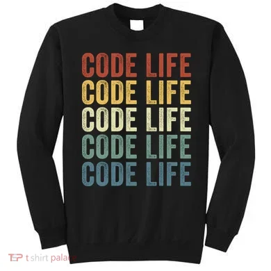 Code Sleek Life Minimalist Retro Design For Tech Enthusiasts Coding Aficionados Sweatshirt