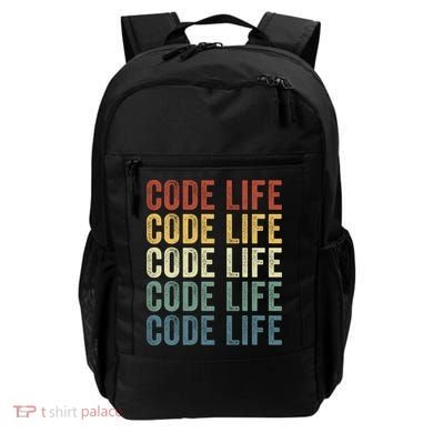 Code Sleek Life Minimalist Retro Design For Tech Enthusiasts Coding Aficionados Backpack
