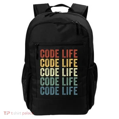 Code Sleek Life Minimalist Retro Design For Tech Enthusiasts Coding Aficionados Backpack