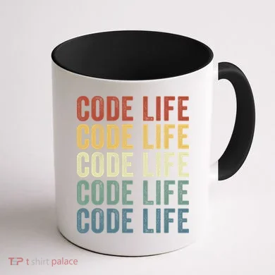 Code Sleek Life Minimalist Retro Design For Tech Enthusiasts Coding Aficionados Coffee Mug back