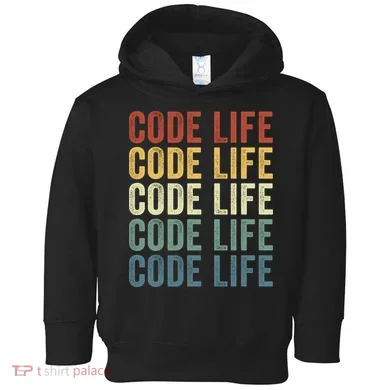 Code Sleek Life Minimalist Retro Design For Tech Enthusiasts Coding Aficionados Toddler Hoodie
