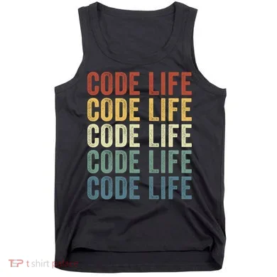 Code Sleek Life Minimalist Retro Design For Tech Enthusiasts Coding Aficionados Tank Top
