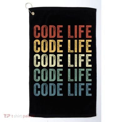 Code Sleek Life Minimalist Retro Design For Tech Enthusiasts Coding Aficionados Golf Towel
