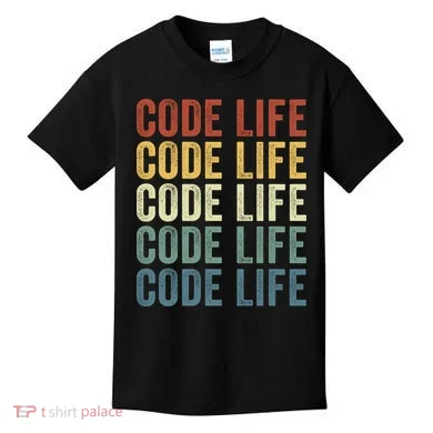 Code Sleek Life Minimalist Retro Design For Tech Enthusiasts Coding Aficionados Kids T-Shirt