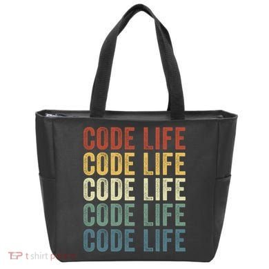 Code Sleek Life Minimalist Retro Design For Tech Enthusiasts Coding Aficionados Tote Bag
