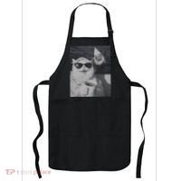 Cat Scarf Meme Drinking Coffee Selfie Chill White Shark Apron thumb 0