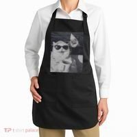 Cat Scarf Meme Drinking Coffee Selfie Chill White Shark Apron thumb 2
