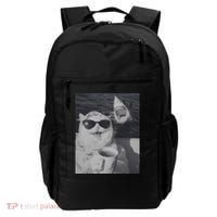 Cat Scarf Meme Drinking Coffee Selfie Chill White Shark Backpack thumb 0