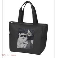 Cat Scarf Meme Drinking Coffee Selfie Chill White Shark Tote Bag thumb 3