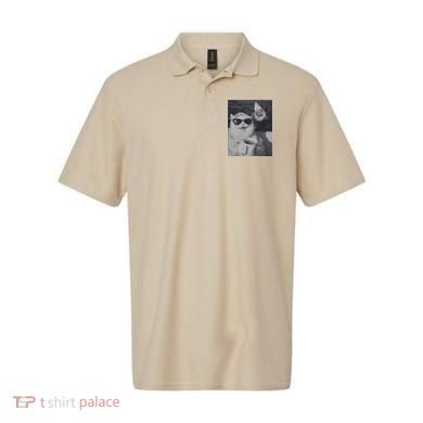 Cat Scarf Meme Drinking Coffee Selfie Chill White Shark Polo