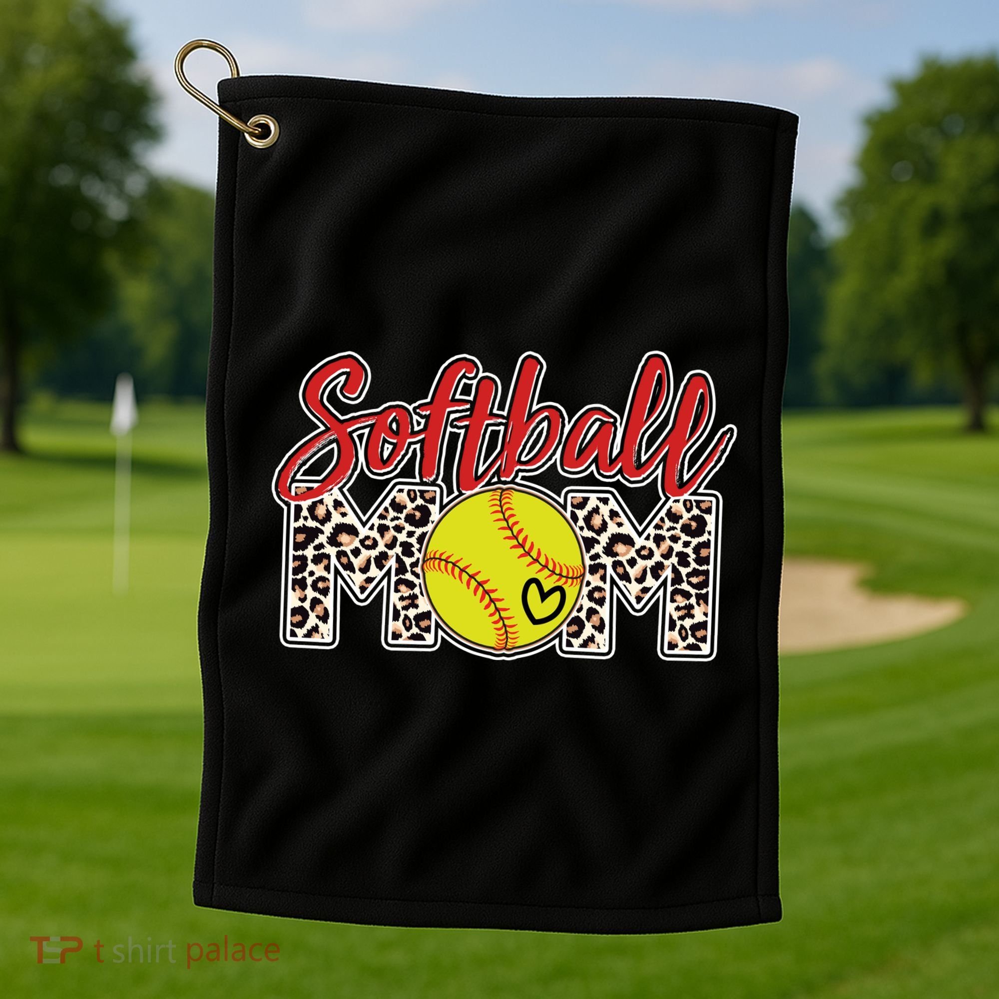Cute Softball Mom Golf Towel