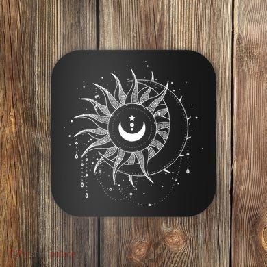 Celestial Sun Moon Astrology Astronomy Coaster