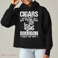 Cigars Solve Most Of My Problems Bourbon Does The Rest Sweatshirt Ladies Heavyweight Boxy Pullover Hoodie thumb 0
