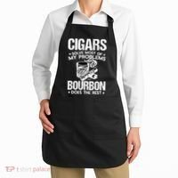 Cigars Solve Most Of My Problems Bourbon Does The Rest Sweatshirt Apron thumb 2