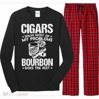 Cigars Solve Most Of My Problems Bourbon Does The Rest Sweatshirt Long Sleeve Pajama Set thumb 0