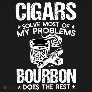 Cigars Solve Most Of My Problems Bourbon Does The Rest Sweatshirt Womens Funnel Neck Pullover Hood