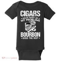 Cigars Solve Most Of My Problems Bourbon Does The Rest Sweatshirt Baby Bodysuit thumb 0