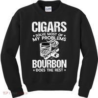 Cigars Solve Most Of My Problems Bourbon Does The Rest Sweatshirt Kids Sweatshirt thumb 0