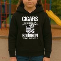 Cigars Solve Most Of My Problems Bourbon Does The Rest Sweatshirt Kids Hoodie thumb 3