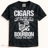 Cigars Solve Most Of My Problems Bourbon Does The Rest Sweatshirt Kids Tie-Dye T-Shirt thumb 0