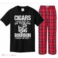Cigars Solve Most Of My Problems Bourbon Does The Rest Sweatshirt Kids Plaid Pajama Set thumb 0