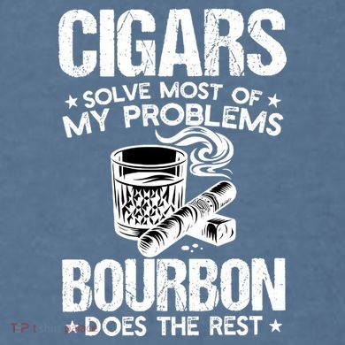Cigars Solve Most Of My Problems Bourbon Does The Rest Sweatshirt Comfort Colors Garment-Dyed Hooded Sweatshirt