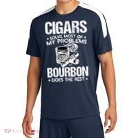 Cigars Solve Most Of My Problems Bourbon Does The Rest Sweatshirt Sport-Tek Competitor United Soccer Jersey thumb 0