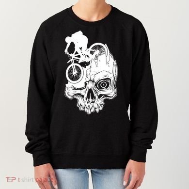 Cool Skull Mountain Biker Illustration Women's Sweatshirt