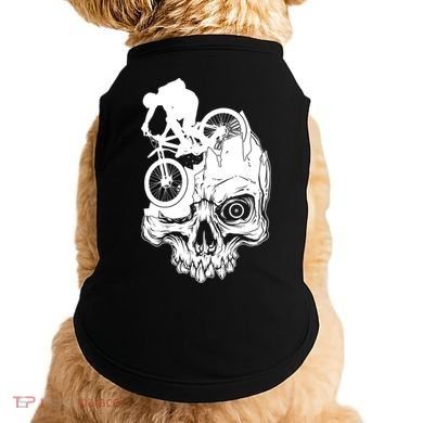 Cool Skull Mountain Biker Illustration Doggie Tank