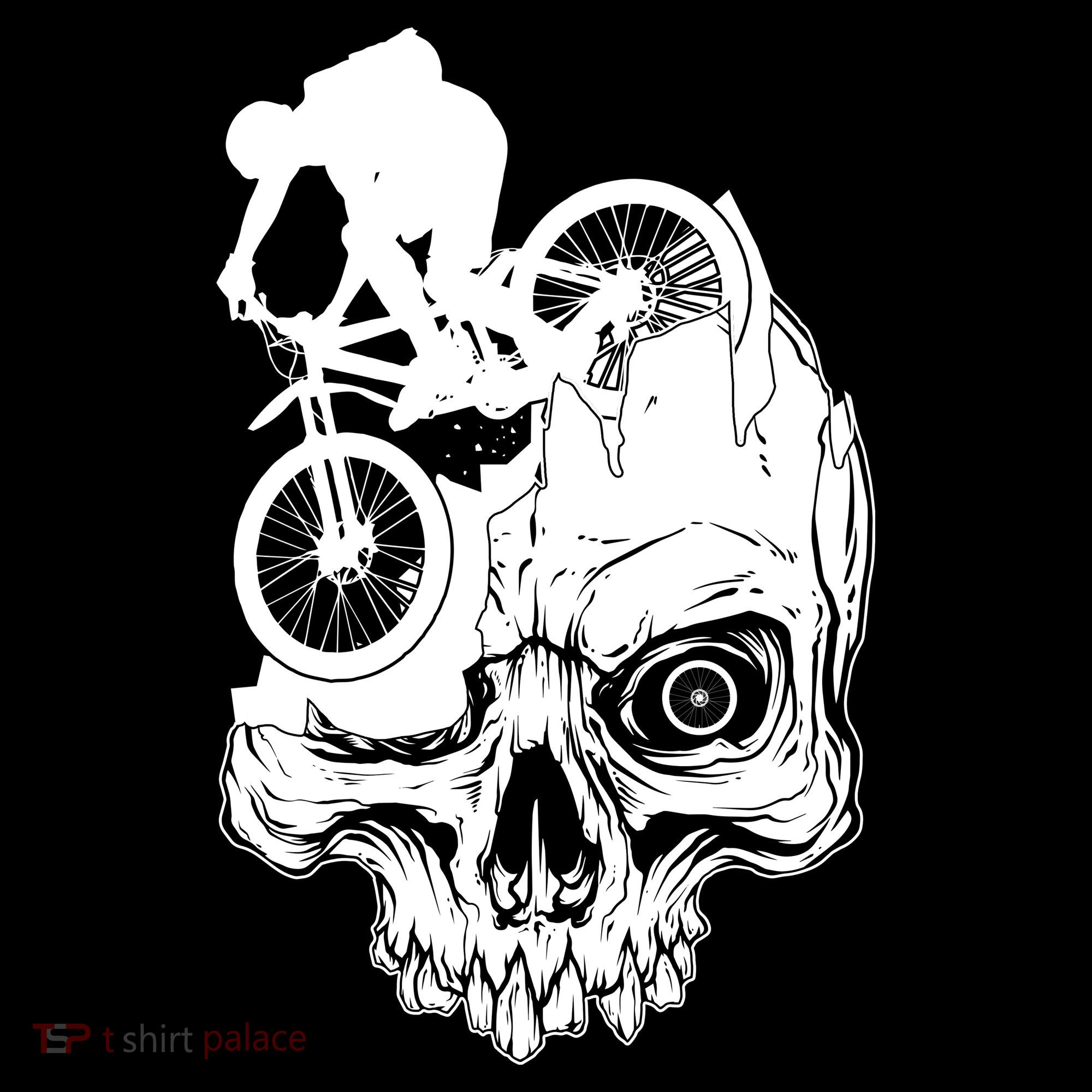 Cool Skull Mountain Biker Illustration Doggie Tank