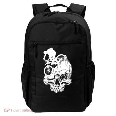 Cool Skull Mountain Biker Illustration Backpack
