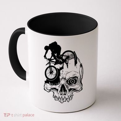Cool Skull Mountain Biker Illustration Coffee Mug