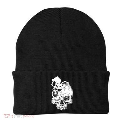 Cool Skull Mountain Biker Illustration Beanie