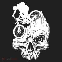 Cool Skull Mountain Biker Illustration Beanie thumb 2