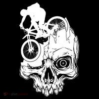 Cool Skull Mountain Biker Illustration Women's Hoodie thumb 2