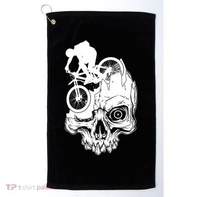 Cool Skull Mountain Biker Illustration Golf Towel