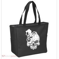 Cool Skull Mountain Biker Illustration Tote Bag thumb 2